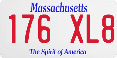 MA license plate 176XL8