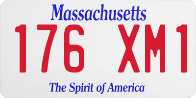 MA license plate 176XM1