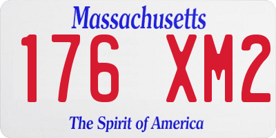 MA license plate 176XM2