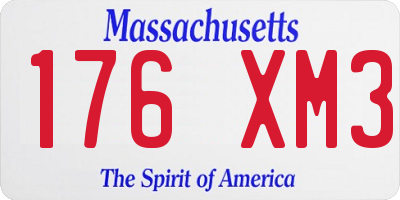 MA license plate 176XM3
