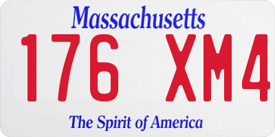 MA license plate 176XM4