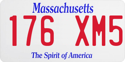 MA license plate 176XM5