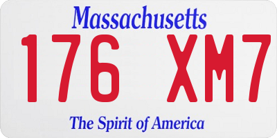 MA license plate 176XM7