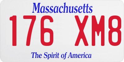 MA license plate 176XM8