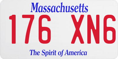 MA license plate 176XN6