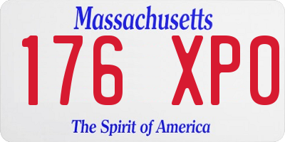 MA license plate 176XP0