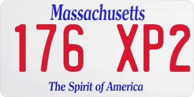 MA license plate 176XP2