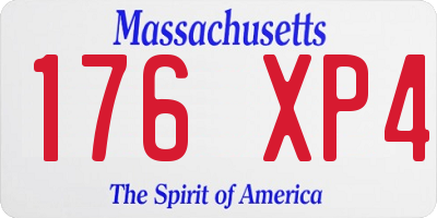 MA license plate 176XP4