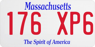 MA license plate 176XP6