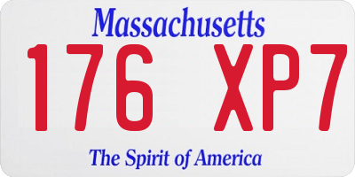 MA license plate 176XP7