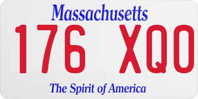 MA license plate 176XQ0