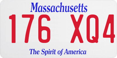 MA license plate 176XQ4