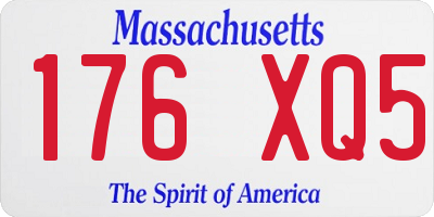 MA license plate 176XQ5