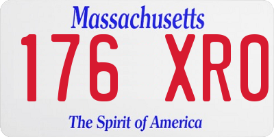 MA license plate 176XR0