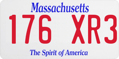 MA license plate 176XR3