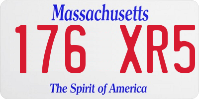 MA license plate 176XR5