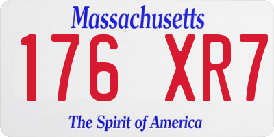 MA license plate 176XR7