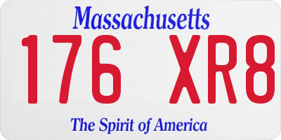 MA license plate 176XR8