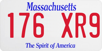MA license plate 176XR9