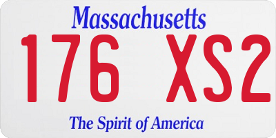 MA license plate 176XS2