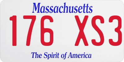 MA license plate 176XS3