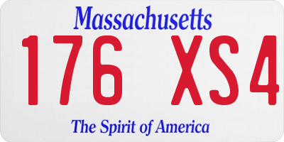 MA license plate 176XS4