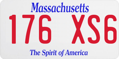 MA license plate 176XS6