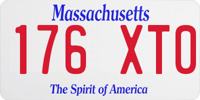 MA license plate 176XT0