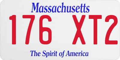 MA license plate 176XT2