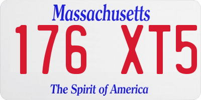 MA license plate 176XT5