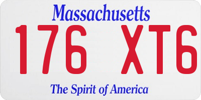 MA license plate 176XT6