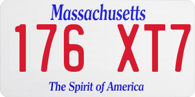 MA license plate 176XT7
