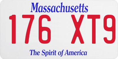 MA license plate 176XT9