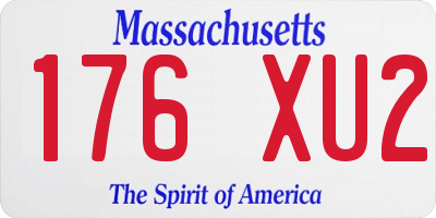 MA license plate 176XU2