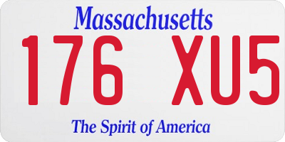 MA license plate 176XU5