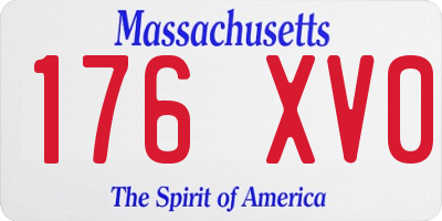 MA license plate 176XV0