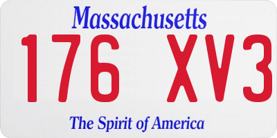 MA license plate 176XV3