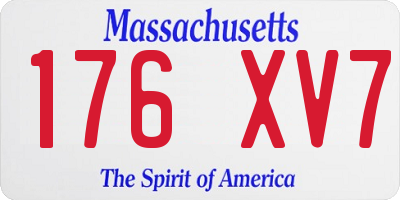 MA license plate 176XV7