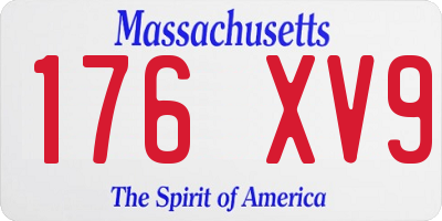 MA license plate 176XV9