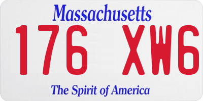 MA license plate 176XW6