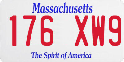MA license plate 176XW9