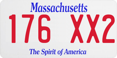 MA license plate 176XX2