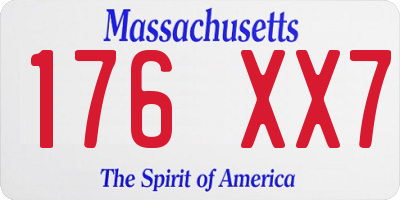 MA license plate 176XX7