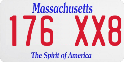 MA license plate 176XX8