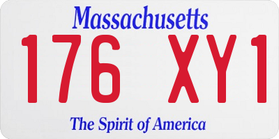MA license plate 176XY1