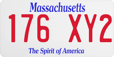 MA license plate 176XY2