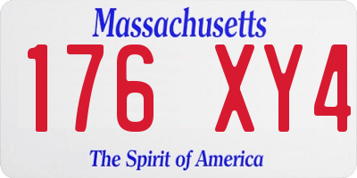MA license plate 176XY4