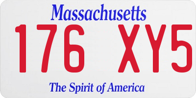 MA license plate 176XY5