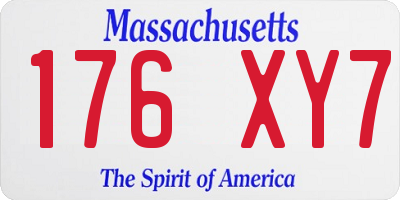 MA license plate 176XY7