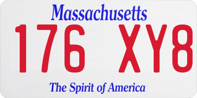 MA license plate 176XY8